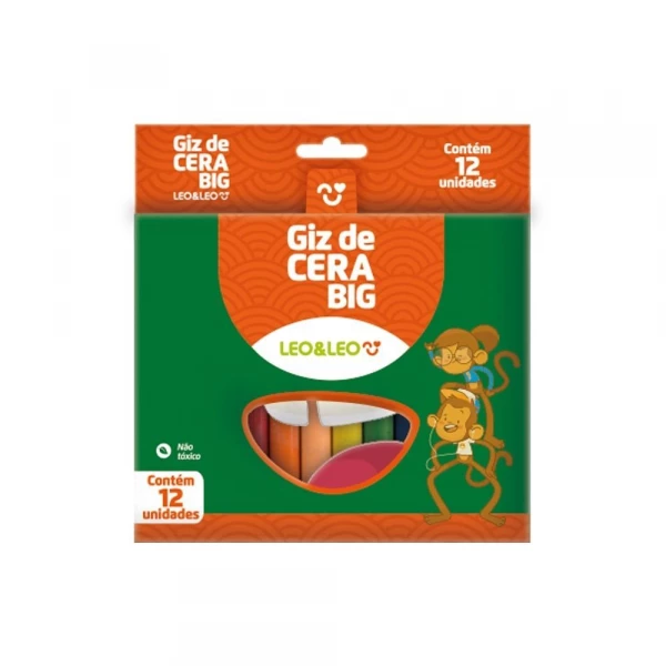 Giz De Cera Big Com 12 Cores Leo & Leo