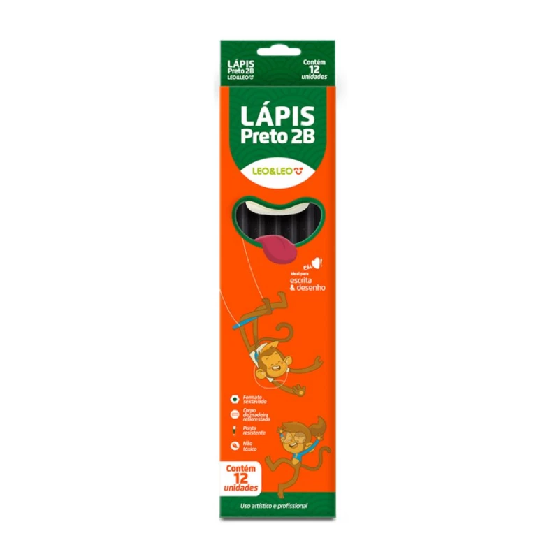 Lapis Preto 2B Com 12 Leo & Leo