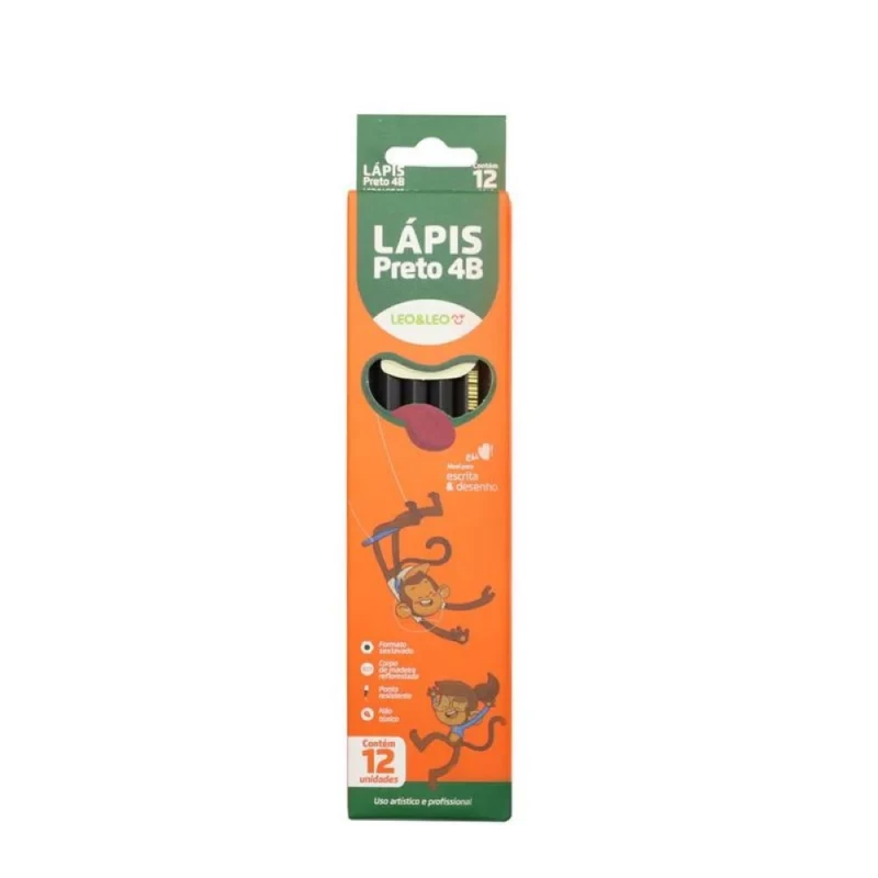 Lapis Preto 4B Com 12 Leo & Leo