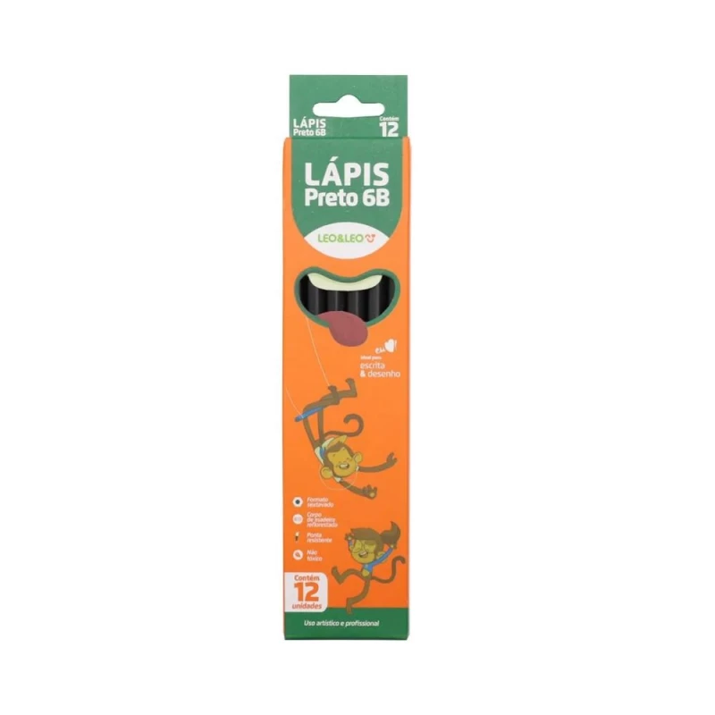 Lapis Preto 6B Com 12 Leo & Leo