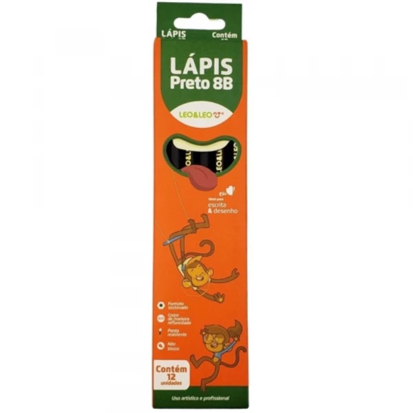 Lapis Preto 8B Com 12 Leo & Leo