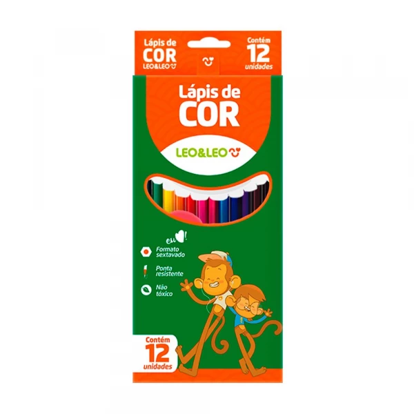 Lapis De Cor Com 12 Cores Leo & Leo