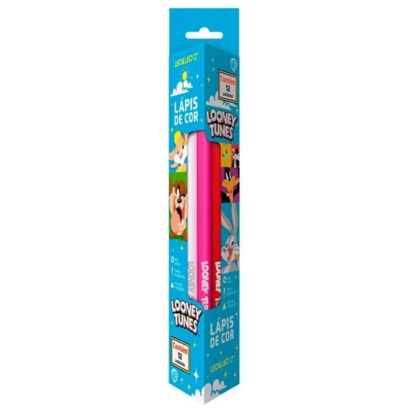 Lapis De Cor Looney Tunes Com 12 Cores Leo & Leo