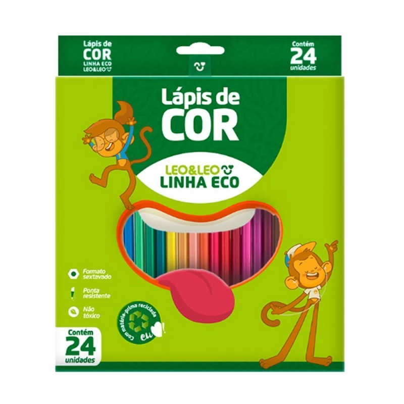 Lapis De Cor Eco Com 24 Cores Leo & Leo