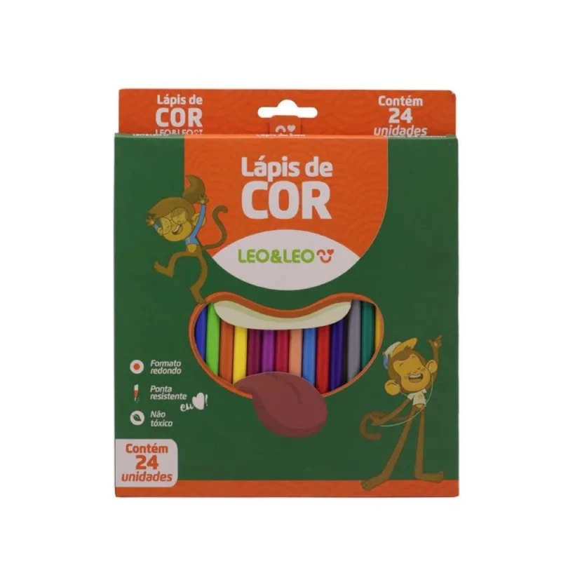 Lapis De Cor Com 24 Cores Redondo Leo & Leo