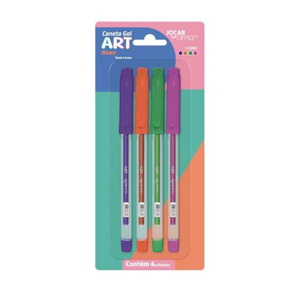 Caneta Gel Art Neon Com 4 Cores Leo & Leo