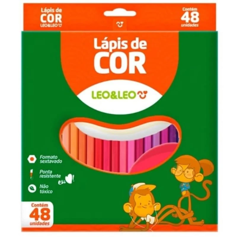 Lapis De Cor Com 48 Cores Leo & Leo
