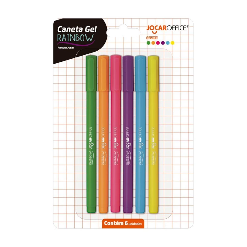 Caneta Gel Rainbow 0.7 Com 6 Cores Leo & Leo