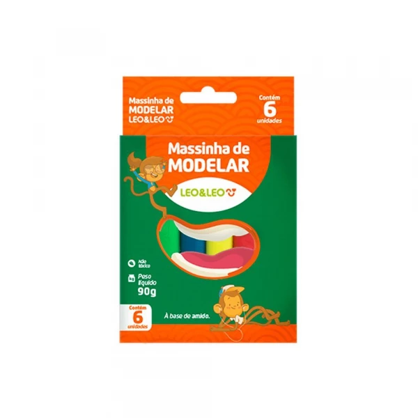 Massinha De Modelar Com 6 Cores Leo & Leo 