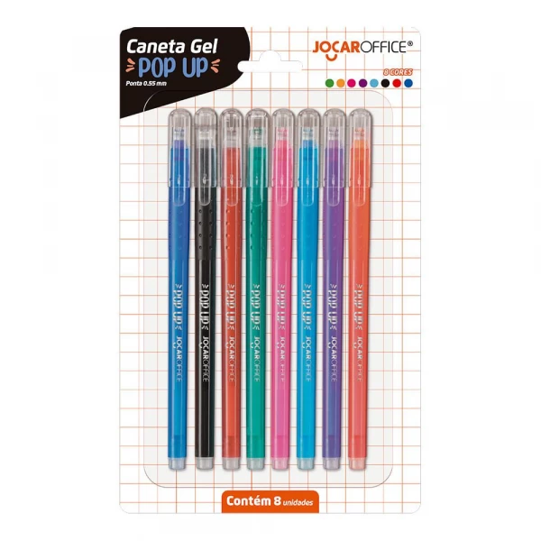 Caneta Gel Pop Up 0.55 Com 8 Cores Leo & Leo