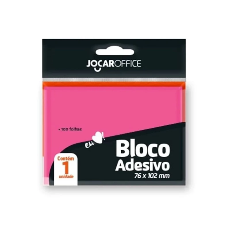 Bloco Adesivo Rosa Neon 76mmx102mm Leo & Leo