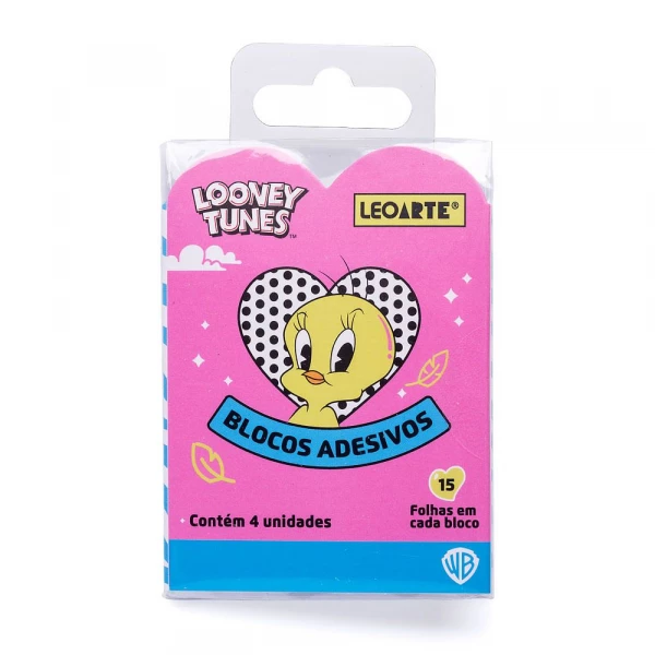Bloco Adesivo Looney Tunes Com 4 Unidades Leo & Leo