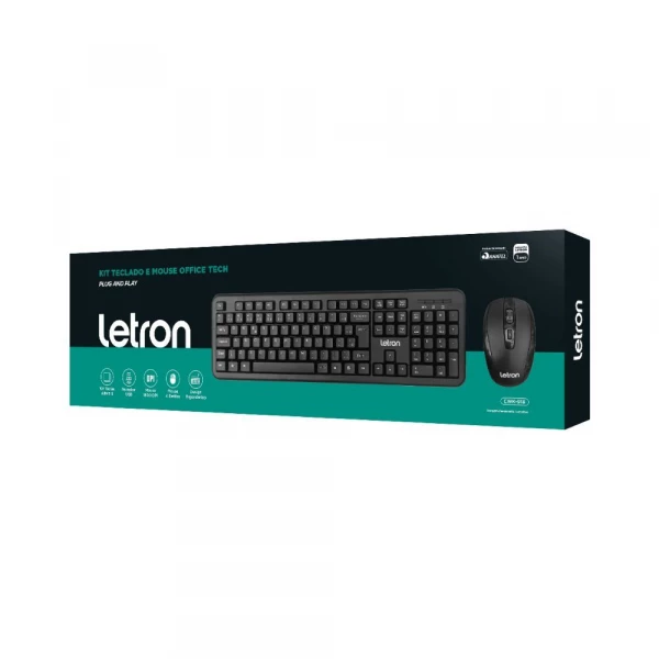 Kit Teclado E Mouse Office Tech Letron Leo & Leo
