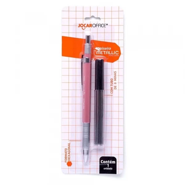 Lapiseira Metallic Rosa Com Tubo De 8 Minas 2.0 Leo & Leo