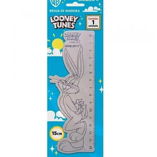 Regua De Madeira Looney Tunes 15cm Leo & Leo