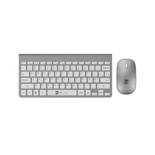 Teclado Wireless Keyboard E Mouse Sem Fio Combo Prata Leo & Leo