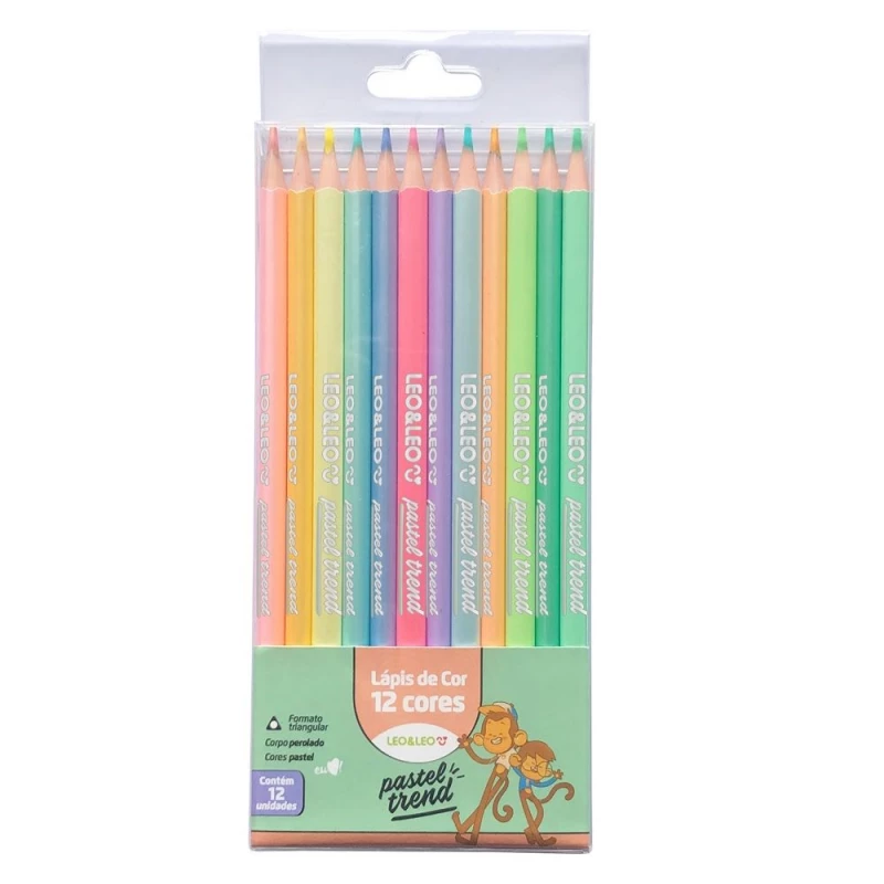 Lapis De Cor Pastel Com 12 Cores Leo & Leo