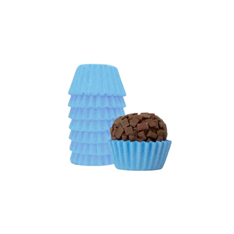 Forminha Para Doces N4 Azul Bebe Com 100 Unidades Mago