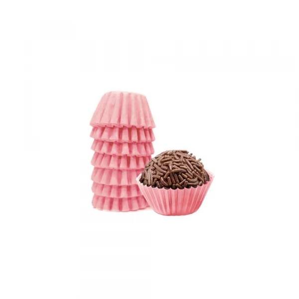 Forminha Para Doces N4 Rosa Bebe Com 100 Unidades Mago