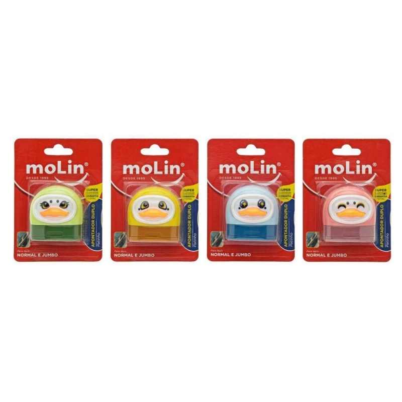 Apontador Duplo Para Lapis Normal E Jumbo Patinho Molin