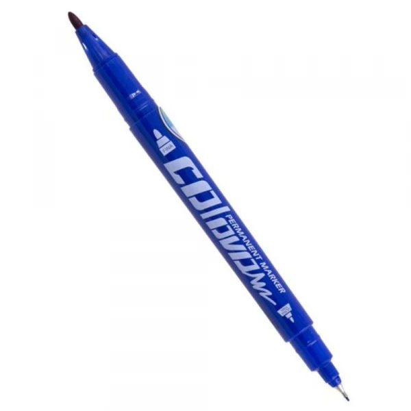 Caneta Permanente Com 2 Pontas Azul Molin