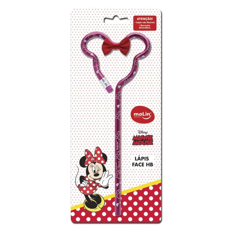 Lapis Preto Face Minnie Mouse Molin