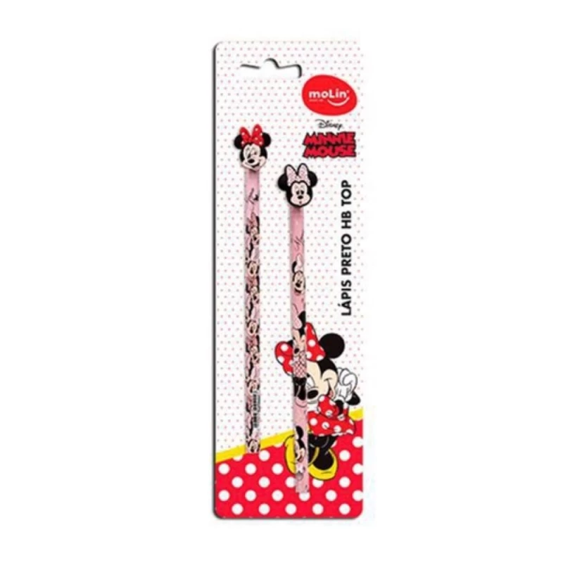 Lapis Preto Minnie Mouse Com 2 Sortido Molin