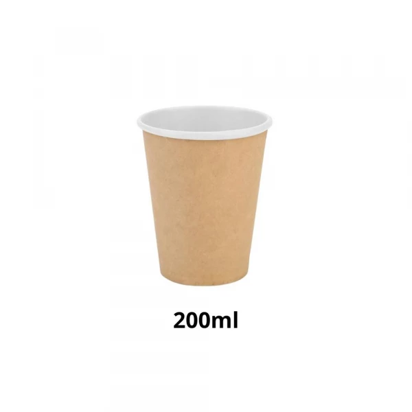Copo De Papel Descartavel Kraft 200ml 50 Unidades Monouso