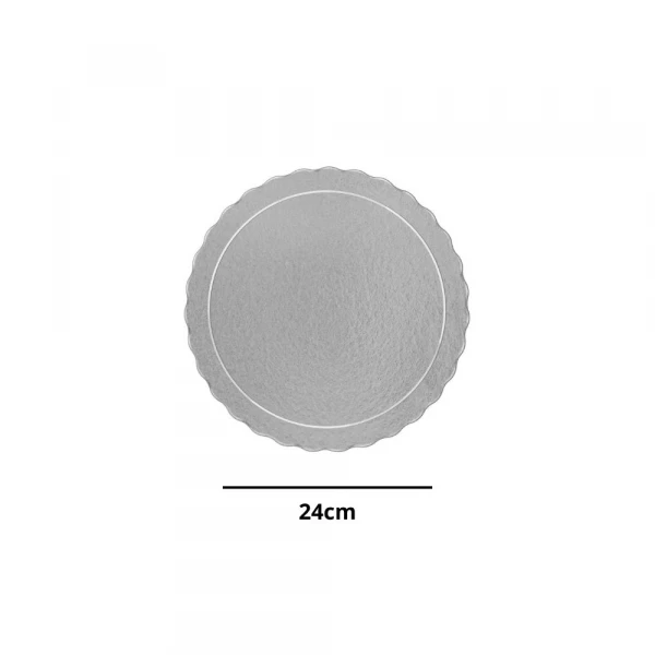 Cake Board Redondo 24cm Prata Niagara