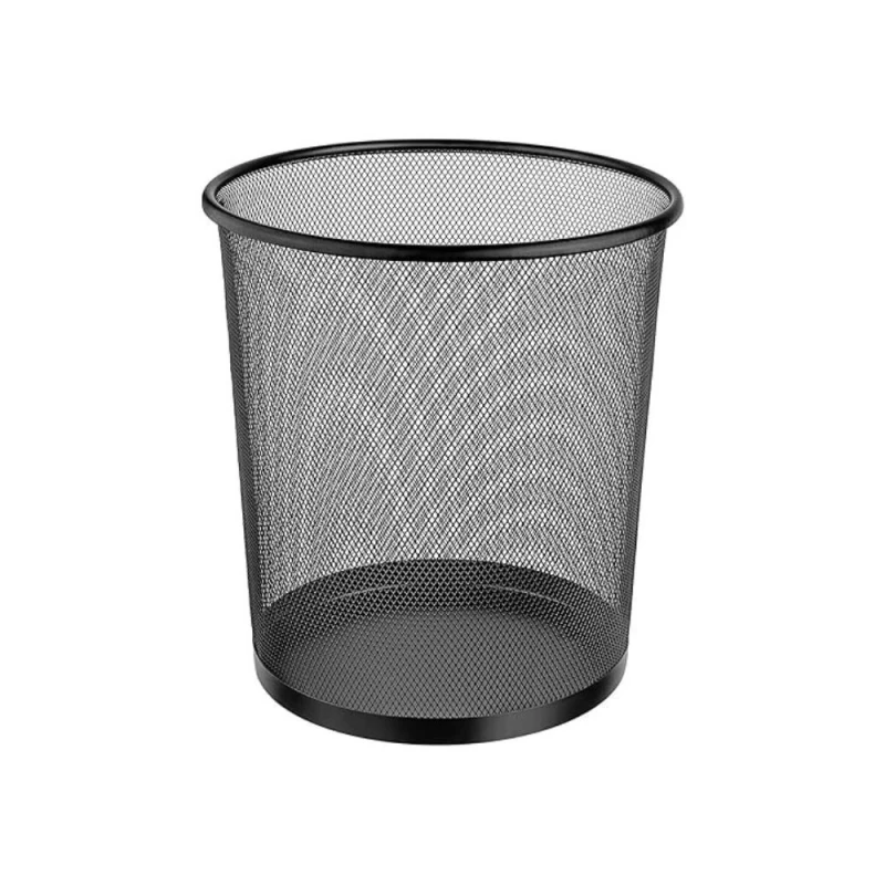 Lixeira Metal Redonda Preta 8,5L Ordene 