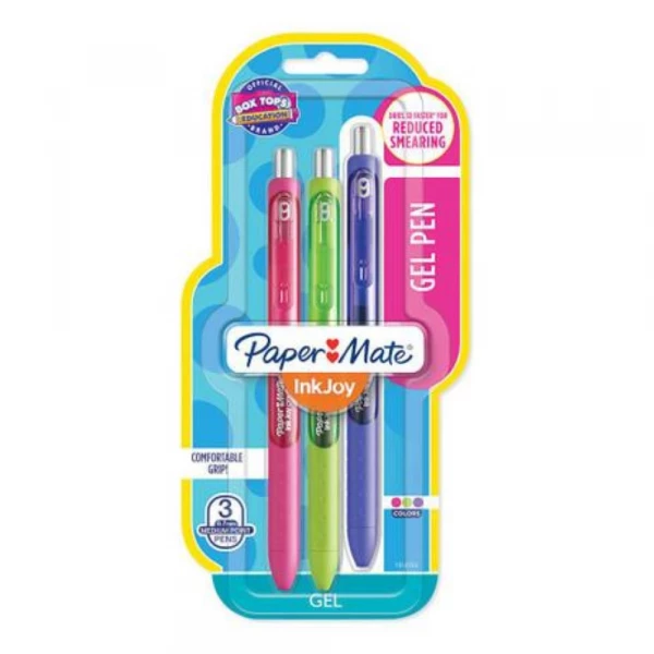 Caneta Gel Colorida 0.7 Com 3 Cores Paper Mate