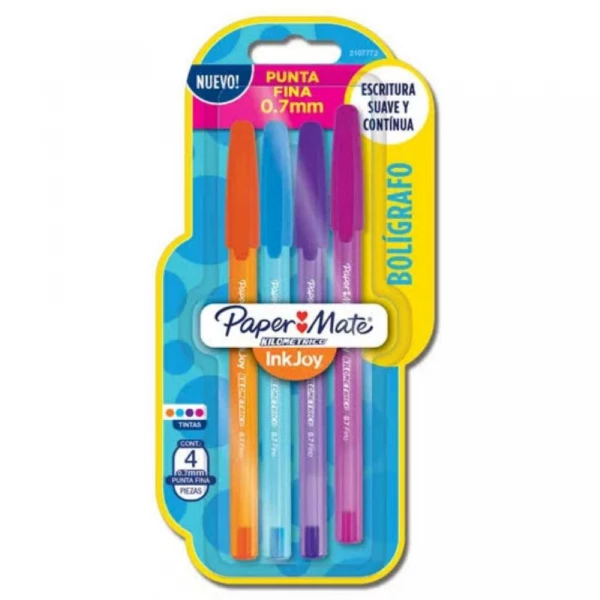 Caneta Esferografica Colorida 0.7 Com 4 Cores Paper Mate