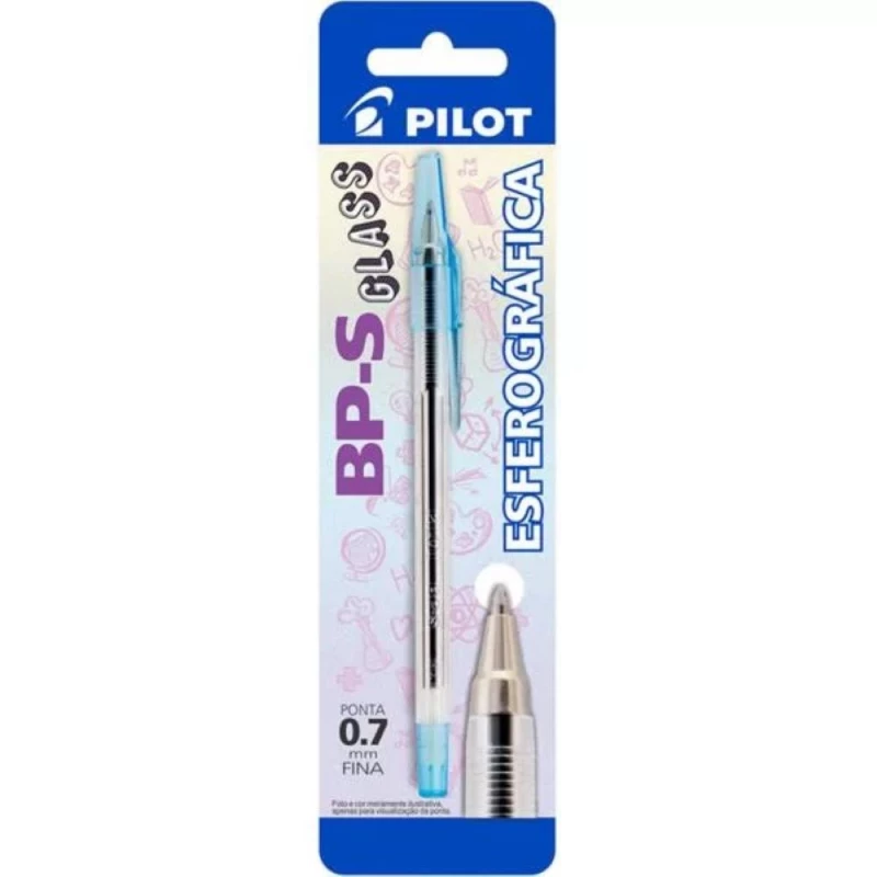 Caneta Esferografica Bps Glass Azul 0.7 Pilot