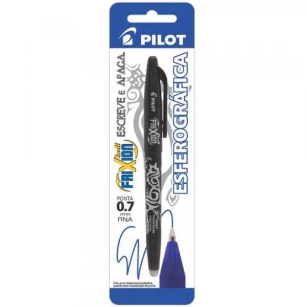 Caneta Esferografica Frixion Ball Apagavel Preta 0.7 Pilot