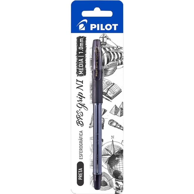 Caneta Esferografica Bps Grip 1.0mm Preta Pilot                       