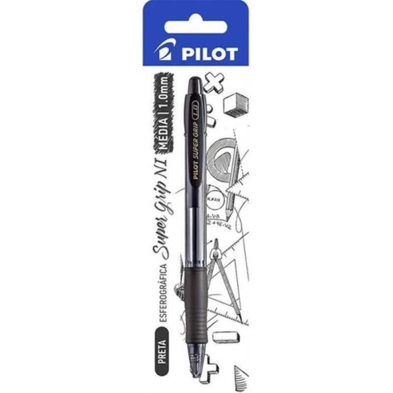 Caneta Esferografica Super Grip 1.0mm Preta Pilot                       