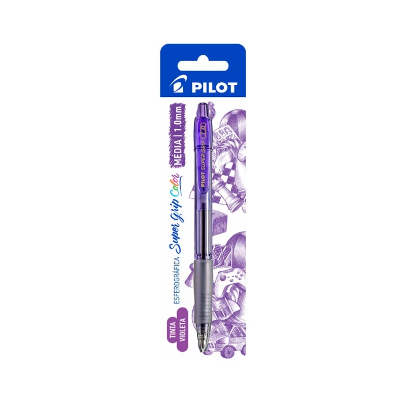Caneta Esferografica Super Grip 1.0mm Violeta Pilot                       
