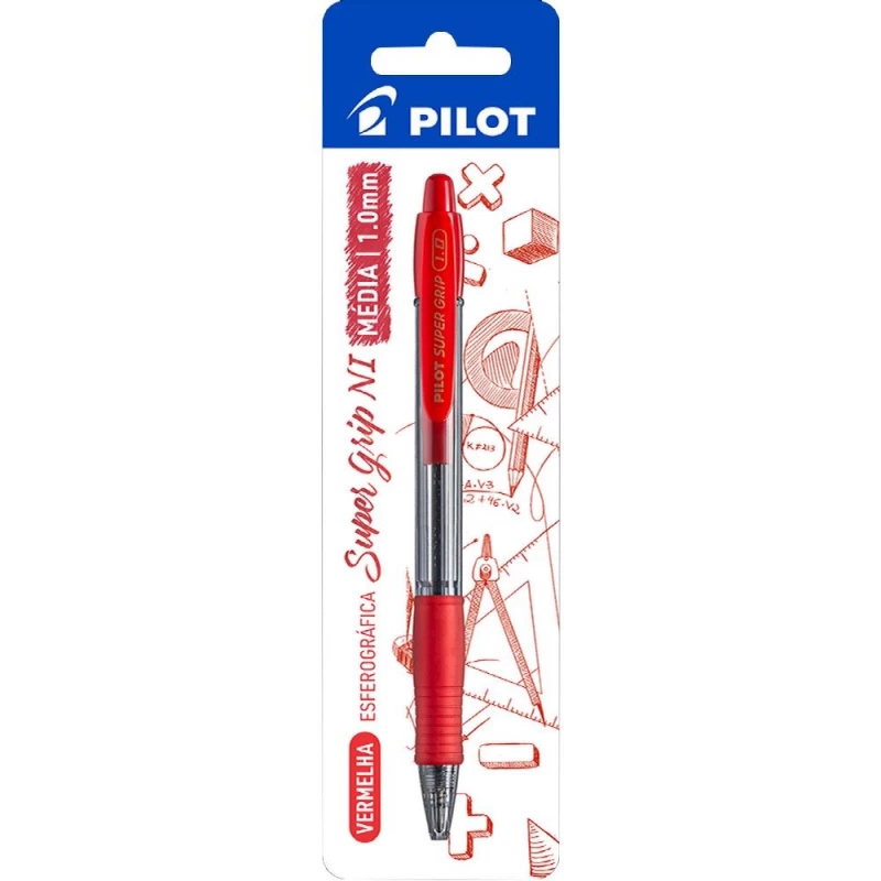 Caneta Esferografica Super Grip 1.0mm Vermelha Pilot                       