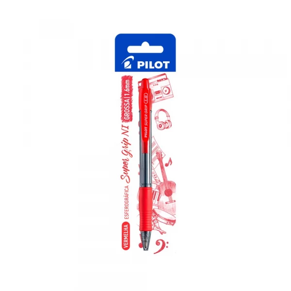 Caneta Esferografica Super Grip 1.6mm Vermelha Pilot                       