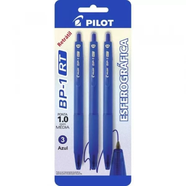 Caneta Esferografica Bp1 Com 3 Azul Pilot