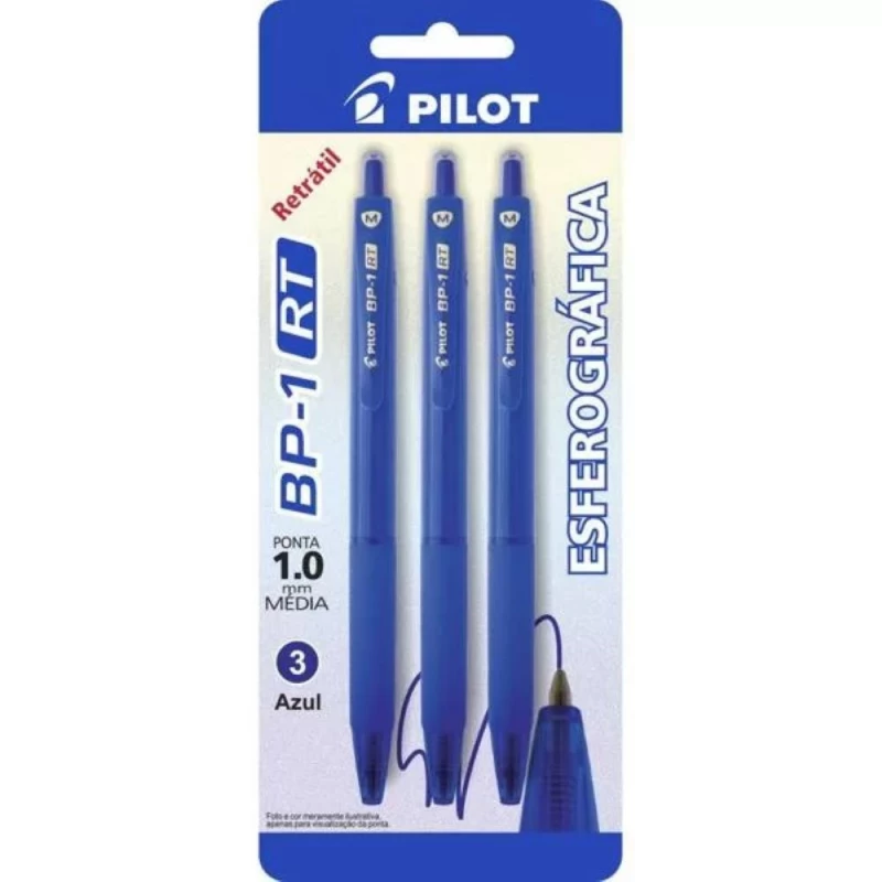 Caneta Esferografica Bp1 Com 3 Azul Pilot
