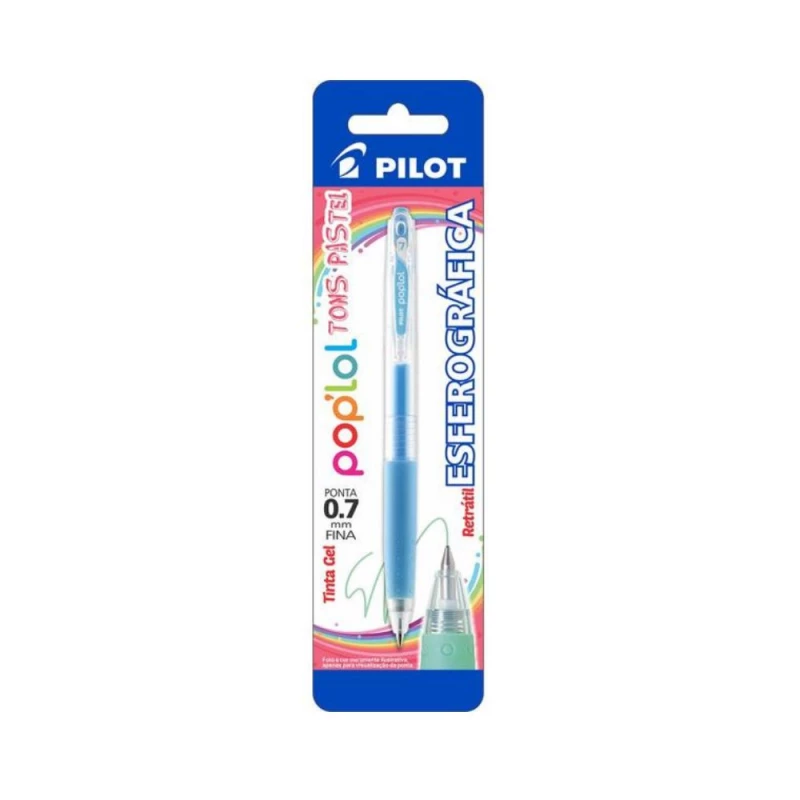 Caneta Esferografica 0.7mm Pop Lol Azul Pastel Pilot                         