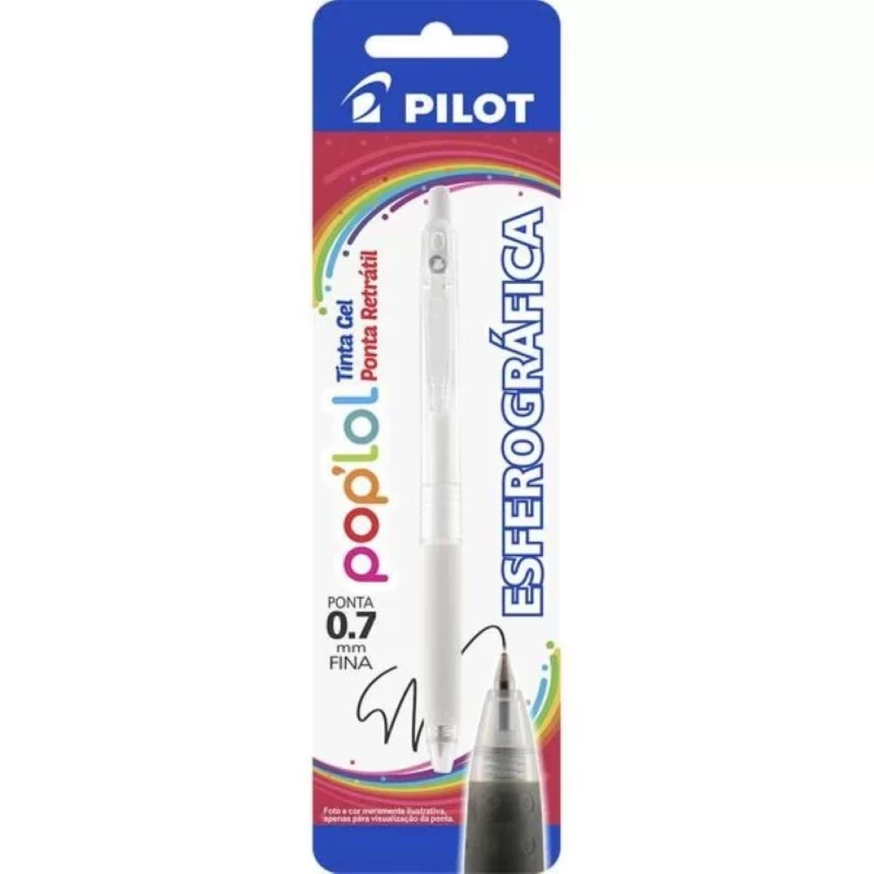 Caneta Esferografica 0.7mm Pop Lol Branca Pilot                         