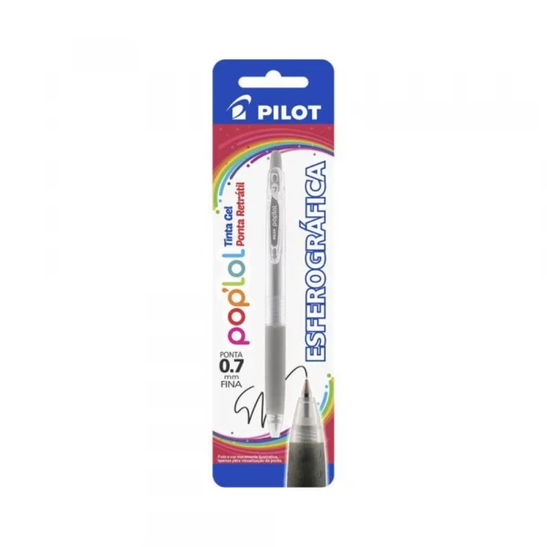 Caneta Esferografica 0.7mm Pop Lol Prata Pilot                         