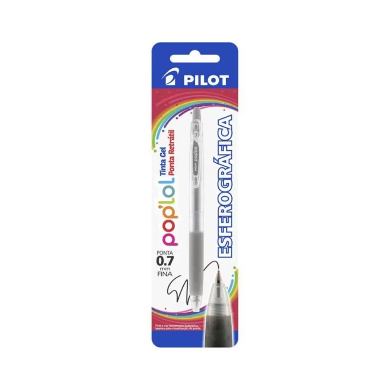 Caneta Esferografica 0.7mm Pop Lol Prata Pilot                         