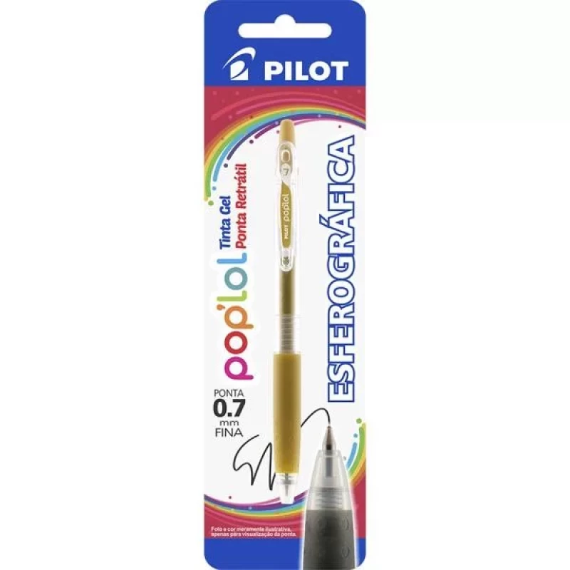 Caneta Esferografica 0.7mm Pop Lol Dourada Pilot                         