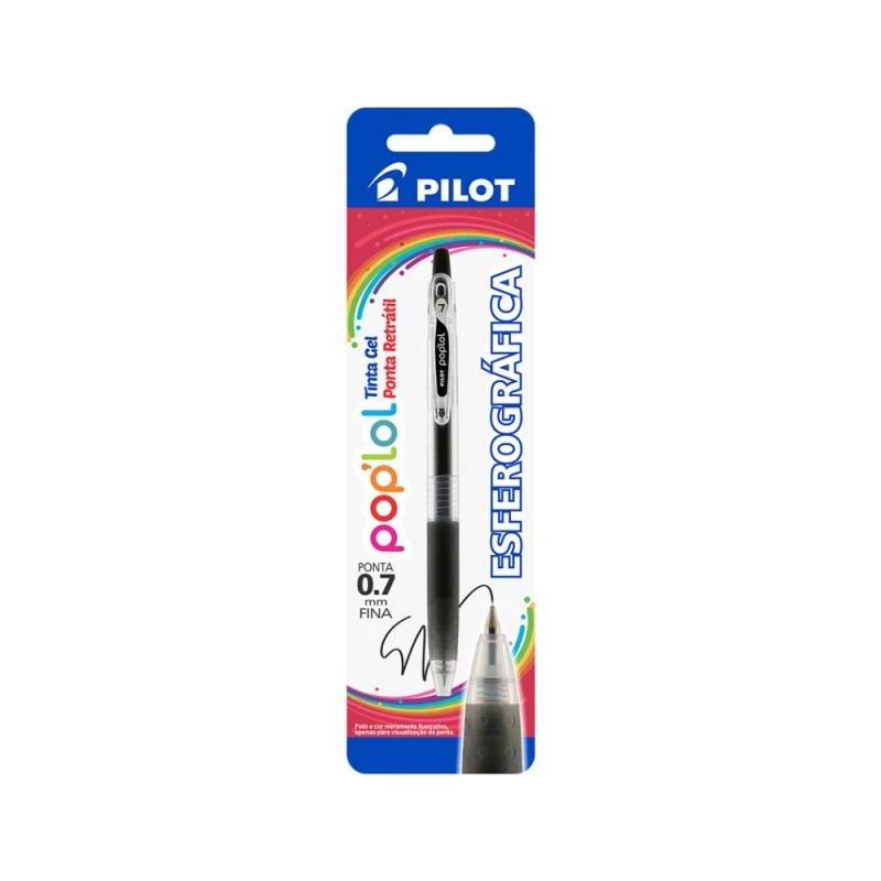 Caneta Esferografica 0.7mm Pop Lol Preta Pilot                         