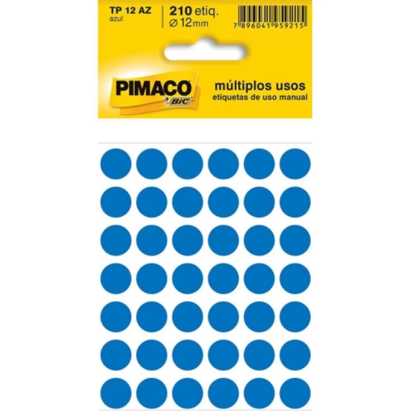 Etiqueta Adesiva Azul 12mm Pimaco