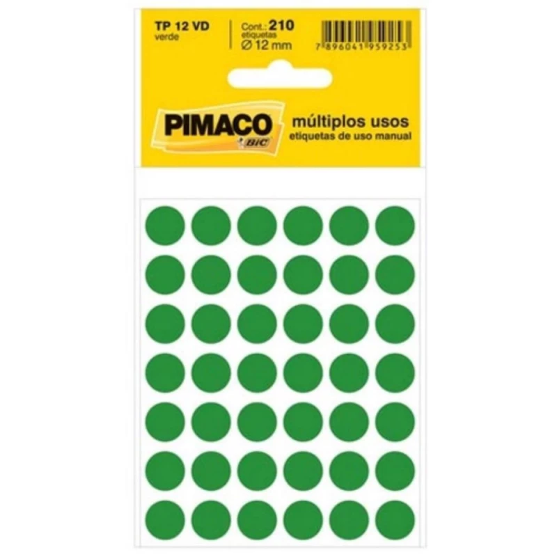 Etiqueta Adesiva Verde 12mm Pimaco