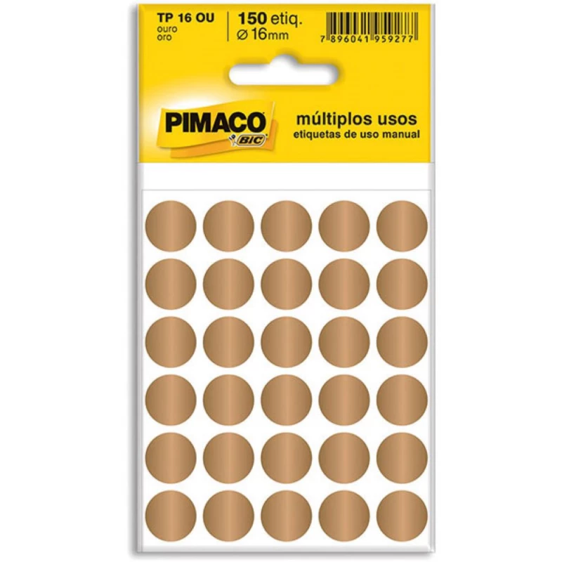 Etiqueta Adesiva Ouro 16mm Pimaco